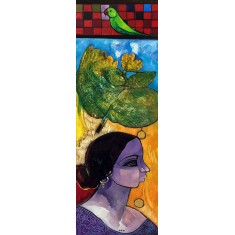 Abrar Ahmed, 12 x 36 Inch, Oil on Canvas, Figurative Painting, AC-AA-605 Abrar Ahmed, 12 x 36 Inch, Oil on Canvas, Figurative Painting, AC-AA-605